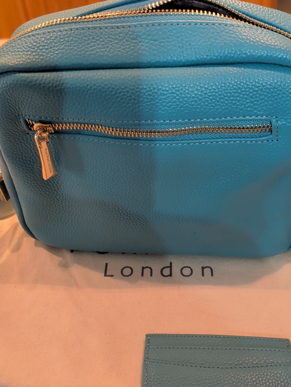 Pom Pom London Cabana Blue Original Plus Leather Crossbody Bag w/ Accessories - Picture 12 of 16